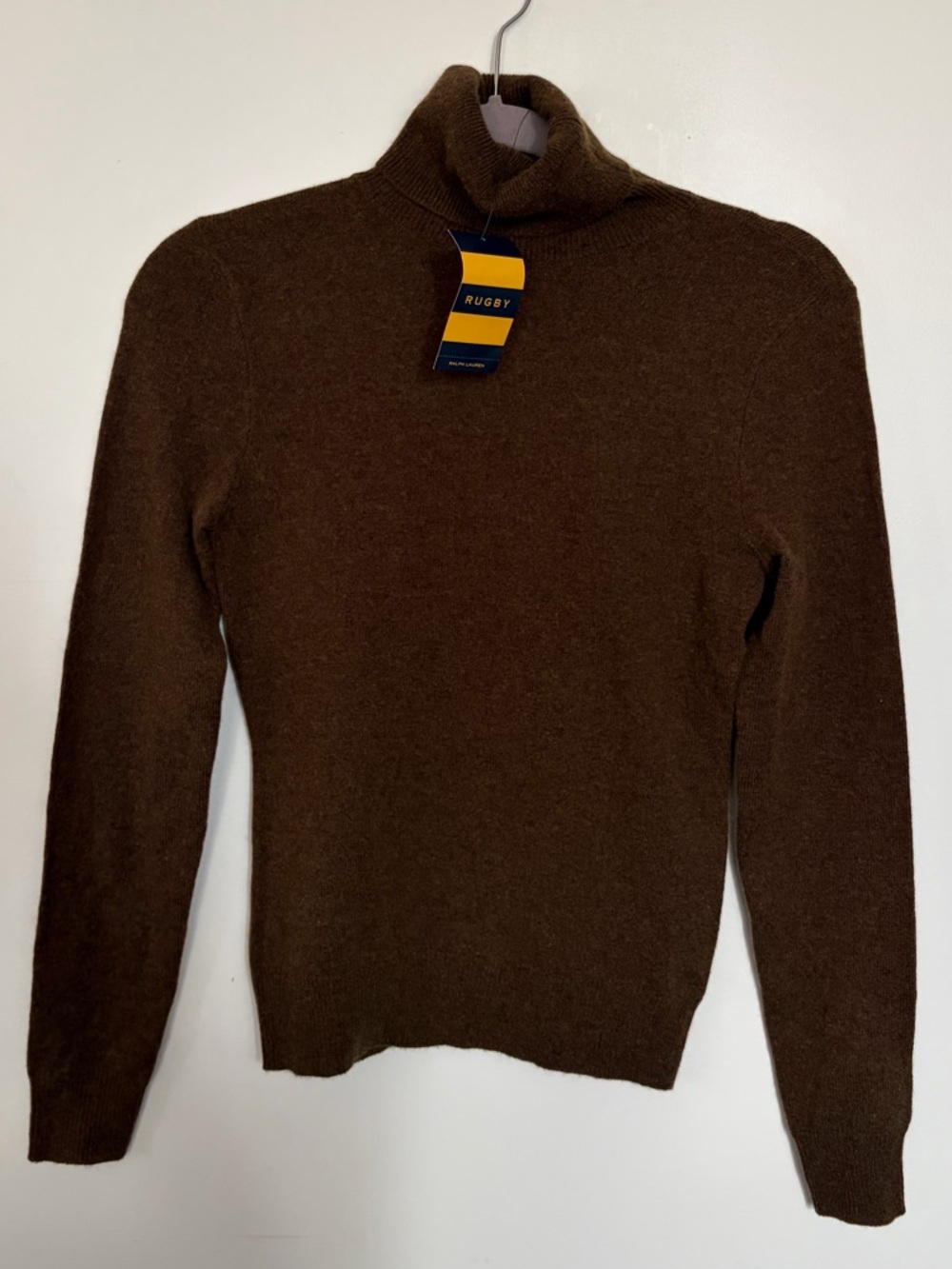 NWT RUGBY Ralph Lauren Wool-Cashmere Brown Turtleneck Sweater - Small